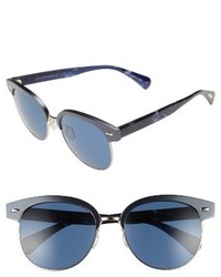Oliver Peoples Shlie 55mm Mirrored Semi Rim Sunglasses Navy