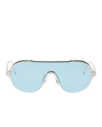 Thom Browne Silver And Blue Tb 811 Sunglasses