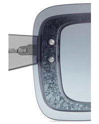 Miu Miu Square Frame Glittered Acetate Sunglasses Blue