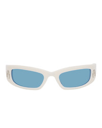Marine Serre White Gentle Monster Edition Curved Sunglasses