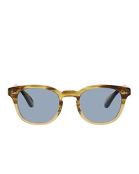 Oliver Peoples Yellow And Brown Sheldrake Sunglasses
