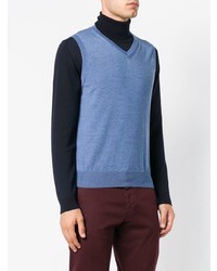 Canali V Neck Sleeveless Sweater