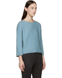 3.1 Phillip Lim Blue Frayed Collar Sweater