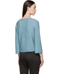 3.1 Phillip Lim Blue Frayed Collar Sweater