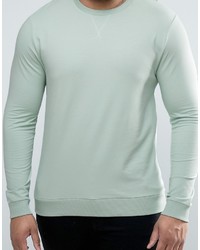 Asos Plus Lightweight Muscle Fit Sweatshirt In Blue