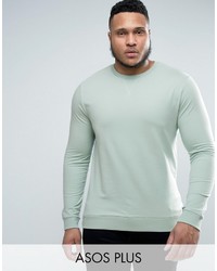 Asos Plus Lightweight Muscle Fit Sweatshirt In Blue