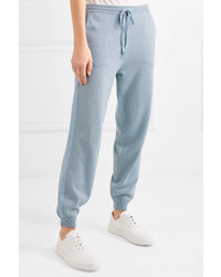 Allude Metallic Wool And Cashmere Blend Track Pants