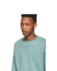 Sunspel Blue Cotton Loopback Sweatshirt