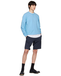 Sunspel Blue Crewneck Sweatshirt