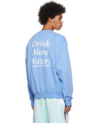 Sporty & Rich Blue Drink More Water Sweatshirt