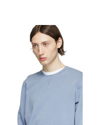 Sunspel Blue Loopback Sweatshirt
