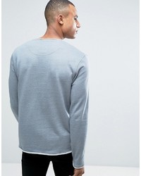 Esprit Crew Neck Sweatshirt With Raw Edges And Chest Pocket