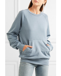 Burberry Oversized Washed Cotton Jersey Sweatshirt Light Denim