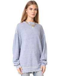 R 13 R13 Indigo Linen Sweatshirt