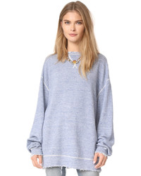R 13 R13 Indigo Linen Sweatshirt