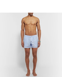 Club Monaco Arlen Slim Fit Mid Length Seersucker Swim Shorts
