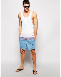 Asos Swim Shorts With Acid Wash In Mid Length