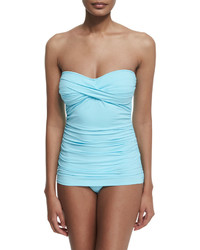 Tommy Bahama Shirred Twist Front One Piece Swimsuit