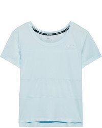 Nike City Dry Paneled Dri Fit Stretch Jersey And Mesh T Shirt Sky Blue