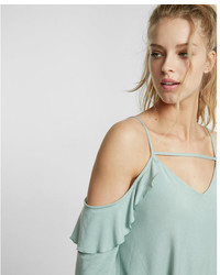 Express Cold Shoulder Ruffle Tee