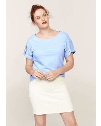 Violeta BY MANGO Contrasting Cotton Blend T Shirt
