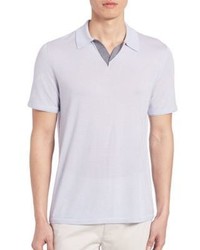 Vince Wool Silk Blend Jersey Polo T Shirt