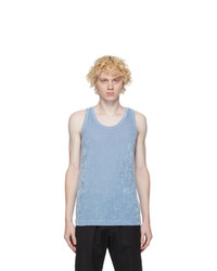 Dries Van Noten Blue Velvet Tank Top