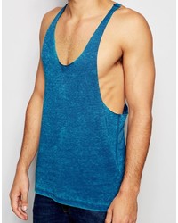 Asos Brand Tank With Burnout Wash And Extreme Racer Back