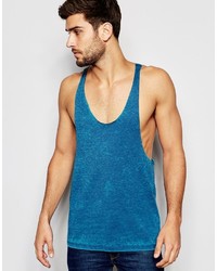 Asos Brand Tank With Burnout Wash And Extreme Racer Back