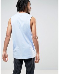 Asos Longline Tank With Dropped Armhole In Blue