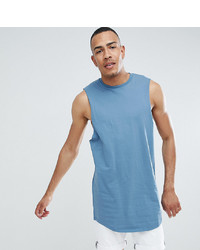 ASOS DESIGN Tline Vest With Dropped Armhole And Curve Hem In Blue