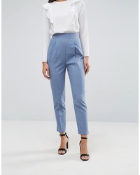 Asos High Waist Tapered Pants With Elasticated Back