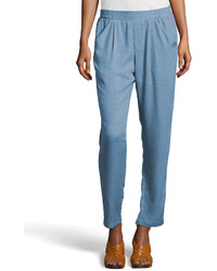 Greylin Woven Pleat Front Tapered Pants Blue