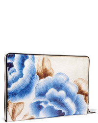 Balenciaga Arena Printed Textured Leather Pouch Blue