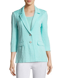 Misook Textured Two Button Jacket Sea Grass