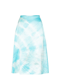 Light Blue Tie-Dye A-Line Skirt