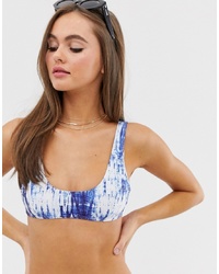 Luxe Palm Mix And Match Tie Dye Scoop Front Bikini Top