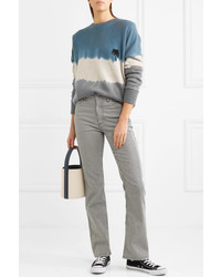 The Elder Statesman Embroidered D Cashmere Sweater