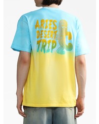 Aries Logo Print Tie Dye T Shirt