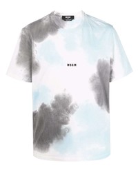 MSGM Tie Dye Logo Print T Shirt