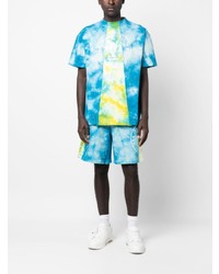 Palm Angels Tie Dye Print Cotton T Shirt