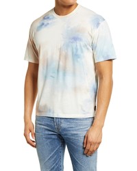 AG Wesley Tie Dye Cotton T Shirt In Cosmic Wave Bluepeach At Nordstrom