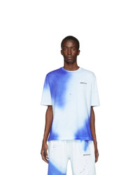 Axel Arigato White And Blue Spray Paint T Shirt