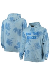 FANATICS Branded Blue New York Knicks Big Tall Wordmark Cloud Dye Pullover Hoodie