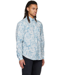 Naked & Famous Denim White Blue Easy Shirt