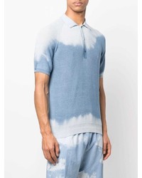 Laneus Tie Dye Print Polo Shirt