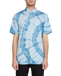 Light Blue Tie-Dye Short Sleeve Shirt