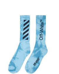 Off-White Blue Tie Dye Diag Socks
