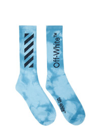 Off-White Blue Tie Dye Diag Socks