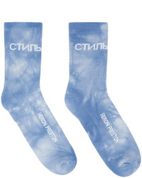 Heron Preston Blue Tie Dye Style Socks